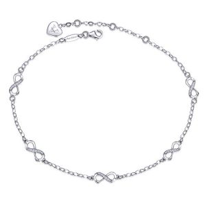 Ankle Bracelets for Women S925 Sterling Silver Infinity Anklets for Women Adjustable Foot Ankle Bracelet