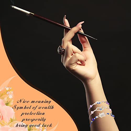 Hestya 150 Pcs Evil Eye Bracelets Mexican Bracelets Pack Luck Eye Charm Hand Braided Rope Anklets Jewelry Gift for Women Christmas Party - Image 4