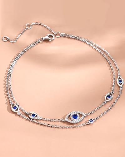 Anklet Bracelets For Women, 925 Sterling Silver Layered Anklet Adjustable Chain Beach Jewelry Gifts for Women - Image 6